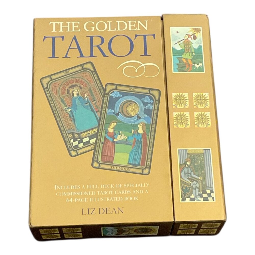 THE GOLDEN TAROT BOX SET by Liz Dean Deck & 64 Page Illustrated Book in Box